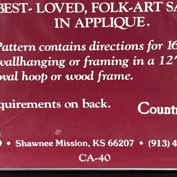 Country Appliques Olde Santa Series 2 Folk-Art Santa Designs Quilt Pattern CA-40 - Picture 4 of 9